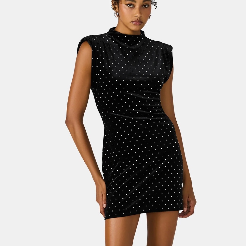 Black Silver Shimmer Mini Dress